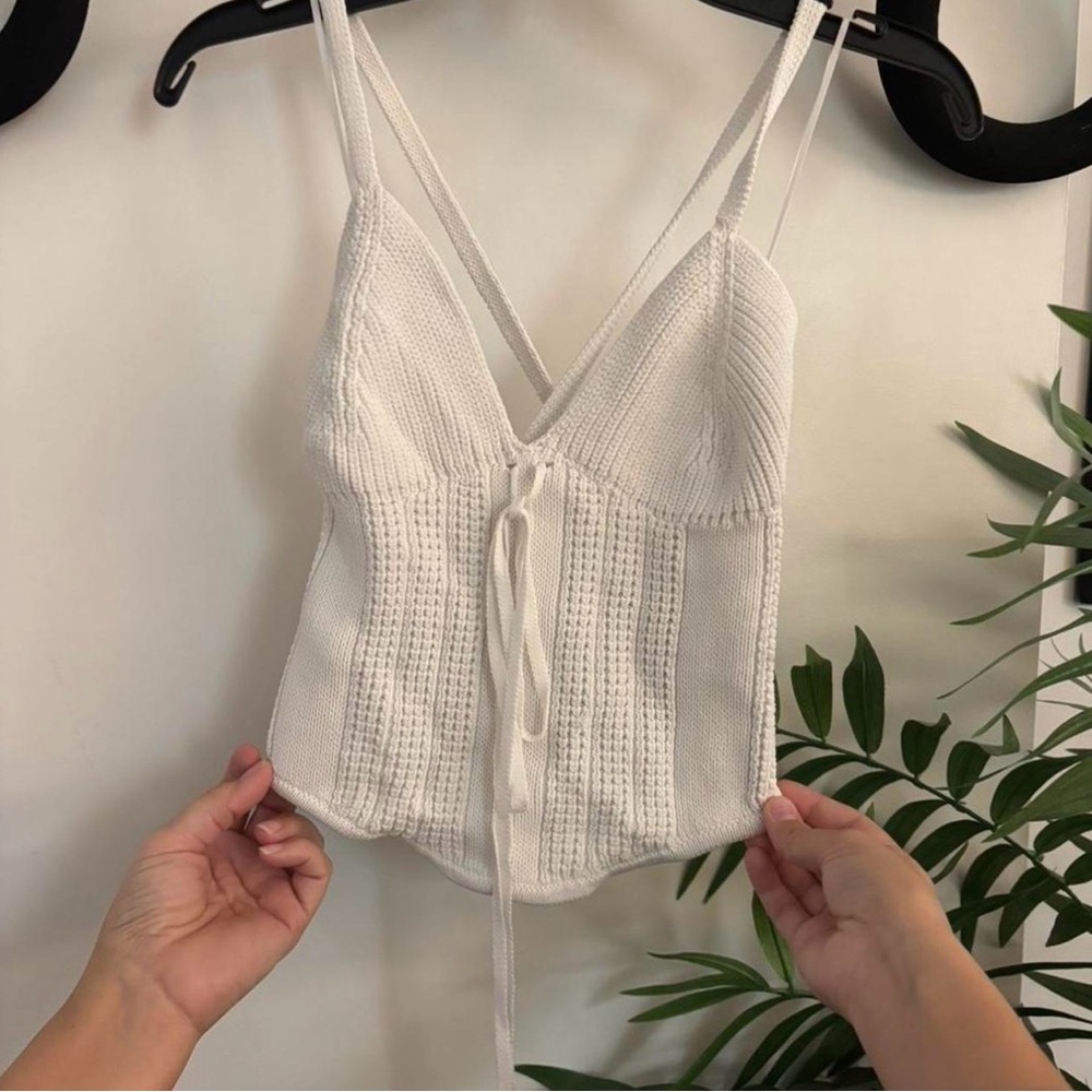 Zara White Knit Camisole Top